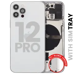 Back Housing W/ Small Parts For iPhone 12 Pro (EU / Global Version) (Used OEM Pull: Grade A) (Silver)