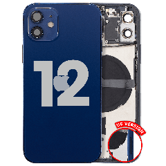 Back Housing W/ Small Parts For iPhone 12 (US Version) (Used OEM Pull: Grade C) (Blue)