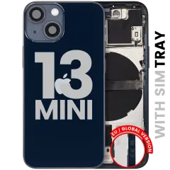 Back Housing W/ Small Parts For iPhone 13 Mini (EU / Global Version) (Used OEM Pull: Grade A) (Midnight)