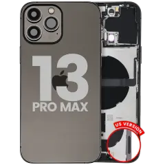 Back Housing W/ Charging Port Flex & Small Parts For iPhone 13 Pro Max (US Version) (Used OEM Pull: Grade B) (Graphite)