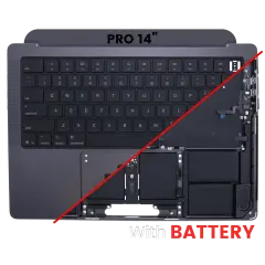 Top Case With Battery (ANSI) For MacBook Pro 14" A3434 (2025) (Genuine OEM) (Space Black)