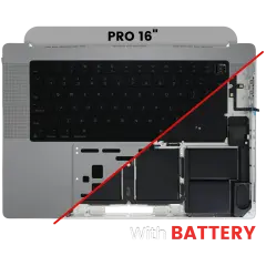 Top Case with Battery and Keyboard (ANSI US) For MacBook Pro 16" A2780 (2023) (Genuine OEM) (Silver)