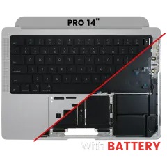 Top Case with Battery and Keyboard (ANSI US) For MacBook Pro 14" A3185 (2024) (Genuine OEM) (Silver)