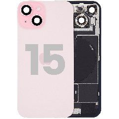 Back Glass w/ MagSafe Magnet & NFC & Flashlight Flex For iPhone 15 (Used OEM Pull: Grade B) (Pink)