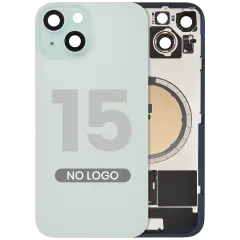 Back Glass w/ MagSafe Magnet For iPhone 15 (Aftermarket) (Green) (No Logo)