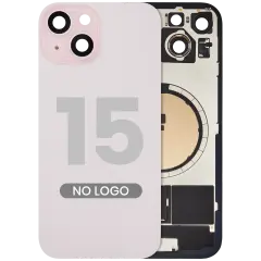 Back Glass w/ MagSafe Magnet For iPhone 15 (Aftermarket) (Pink) (No Logo)