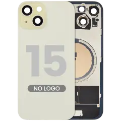 Back Glass w/ MagSafe Magnet For iPhone 15 (Aftermarket) (No Logo) (Yellow)