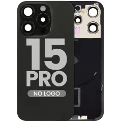 Back Glass w/ MagSafe Magnet & NFC & Flashlight Flex For iPhone 15 Pro (Aftermarket) (Black Titanium) (No Logo)