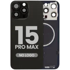 Back Glass w/ MagSafe Magnet For iPhone 15 Pro Max (Aftermarket) (Black Titanium) (No Logo)