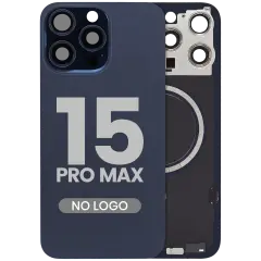 Back Glass w/ MagSafe Magnet For iPhone 15 Pro Max (Aftermarket) (Blue Titanium) (No Logo)