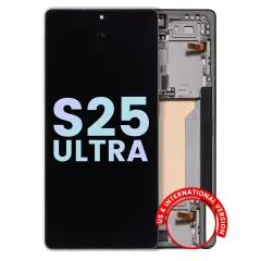 OLED Assembly With Frame For Samsung Galaxy S25 Ultra 5G (Service Pack ) (US &amp; International) (Titanium Jet Black)