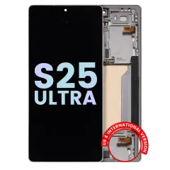 OLED Assembly With Frame For Samsung Galaxy S25 Ultra 5G (Service Pack ) (US &amp; International) (Titanium White Silver)