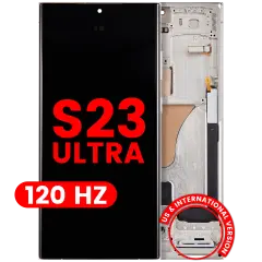 OLED Assembly With Frame For Samsung Galaxy S23 Ultra (US & International) (Aftermarket Plus) (120Hz) (Cream)