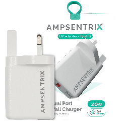 AmpSentrix 20W Dual-Port (USB-C + USB-A) (220V / UK Plug)