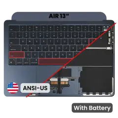 Top Case with Battery and Keyboard (ANSI US) For MacBook Air 13" A3113 (2024) (Genuine OEM) (Midnight)