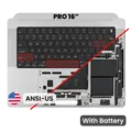 Top Case with Battery and Keyboard (ANSI US) For MacBook Pro 16" A2991 (2023) (Genuine OEM) (Silver)