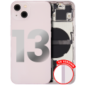 Back Housing W/ Small Components Pre-Installed Compatible For iPhone 13 (US Version) (Used OEM Pull: Grade A) (Pink)
