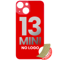 Back Glass With 3M Adhesive Compatible For iPhone 13 Mini (No Logo / Large Camera Hole) (Red)