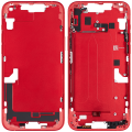 Mid-Frame Housing With Power And Volume Button Compatible For iPhone 14 Plus (International Version) (Used OEM Pull: Grade A) (Red)