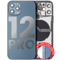 Back Housing W/ Small Components Pre-Installed Compatible For iPhone 12 Pro (International Version) (Used OEM Pull: Grade B) (Pacific Blue)