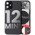 Back Housing W/ Small Components Pre-Installed Compatible For iPhone 12 Mini (US Version) (Used OEM Pull: Grade C) (Black)