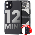 Back Housing W/ Small Components Pre-Installed Compatible For iPhone 12 Mini (International Version) (Used OEM Pull: Grade B) (Black)
