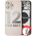 Back Housing W/ Small Components Pre-Installed Compatible For iPhone 12 Pro Max (US Version) (Used OEM Pull: Grade A) (Gold)