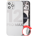 Back Housing W/ Small Components Pre-Installed Compatible For iPhone 12 Pro Max (US Version) (Used OEM Pull: Grade A) (Silver)