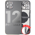 Back Housing W/ Small Components Pre-Installed Compatible For iPhone 12 Pro Max (US Version) (Used OEM Pull: Grade A) (Graphite)