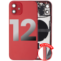 Back Housing W/ Small Components Pre-Installed Compatible For iPhone 12 (US Version) (Used OEM Pull: Grade B) (Red)