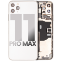 Back Housing W/ Small Components Pre-Installed Compatible For iPhone 11 Pro Max (Used OEM Pull: Grade C) (Silver)