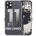 Back Housing W/ Small Components Pre-Installed Compatible For iPhone 11 Pro (No Logo) (Aftermarket Plus) (Space Gray)