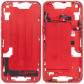 Mid-Frame Housing With Power And Volume Button Compatible For iPhone 14 (US Version) (Aftermarket Plus) (Red)
