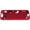 Mid-Frame Housing With Power And Volume Button Compatible For iPhone 14 Plus (International Version) (Aftermarket Plus) (Red)