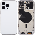 Back Housing W/ Small Pre-Installed Compatible For iPhone 14 Pro Max (U.S Version) (No Logo) (Aftermarket Plus) (Silver)