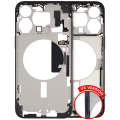 Mid-Frame Housing With Power And Volume Button Compatible For iPhone 15 Pro Max (US Version) (Used OEM Pull: Grade A) (Black Titanium)