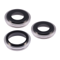 Back Camera Lens With Bracket & Bezel Compatible For iPhone 15 Pro Max (3 Piece Set) (Premium) (White Titanium)