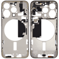 Mid-Frame Housing With Power And Volume Button Compatible For iPhone 15 Pro (US Version) (Used OEM Pull: Grade A) (Natural Titanium)