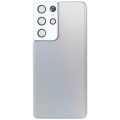 Back Cover Glass With Camera Lens Compatible For Samsung Galaxy S21 Ultra (Service Pack) (Phantom silver)