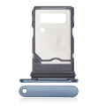 Dual Sim Card Tray Compatible For Motorola Edge 20 Pro (XT2153-1 / 2021) (Blue Vegan Leather)