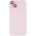 Back Glass With Steel Plate With Wireless NFC Charging MagSafe Magnet & Flashlight Flex Compatible For iPhone 15 Plus (No Logo) (Pink)