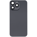 Back Glass With Steel Plate With Wireless NFC Charging MagSafe Magnet & Flashlight Flex Compatible For iPhone 15 Pro Max (No Logo) (Black Titanium)