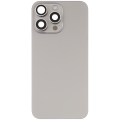 Back Glass With Steel Plate With Wireless NFC Charging MagSafe Magnet & Flashlight Flex Compatible For iPhone 15 Pro Max (No Logo) (Natural Titanium)