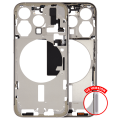Mid-Frame Housing With Power And Volume Button Compatible For iPhone 15 Pro (US Version) (Used OEM Pull: Grade B) (Natural Titanium)