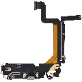 Charging Port Flex Cable Compatible For iPhone 14 Pro Max (Used OEM Pull) (Silver)