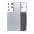 Back Cover Glass With Camera Lens Compatible For Samsung Galaxy S21 Ultra (Service Pack) (Phantom silver)