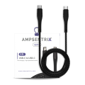 6 ft USB Type C To USB Type C Cable (AmpSentrix) (Alpha) (Black)