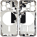 Mid-Frame Housing With Power And Volume Button Compatible For iPhone 15 Pro (International Version) (Used OEM Pull: Grade A) (Natural Titanium)