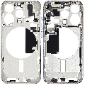 Mid-Frame Housing With Power And Volume Button Compatible For iPhone 15 Pro (International Version) (Used OEM Pull: Grade A) (White Titanium)