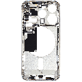 Mid-Frame Housing With Power And Volume Button Compatible For iPhone 15 Pro (International Version) (Used OEM Pull: Grade A) (White Titanium)